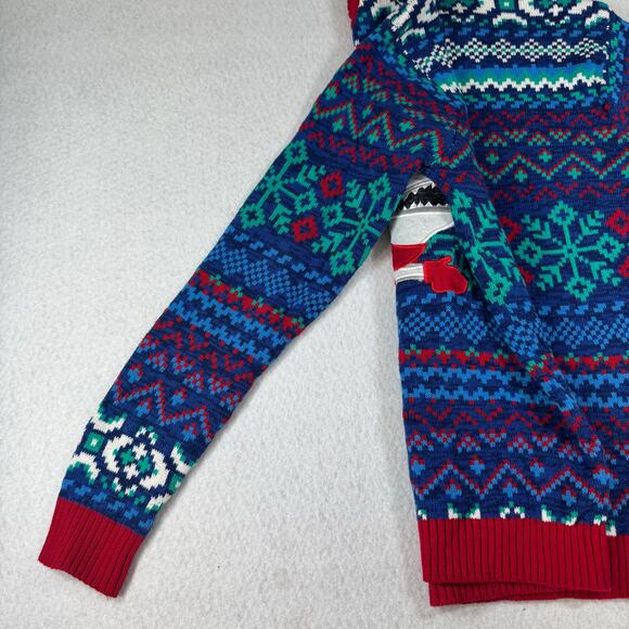Blizzard Bay Santa Shark wearing Mittens Sm Holiday Sweater Ugly Christmas Funny - Picture 11 of 13